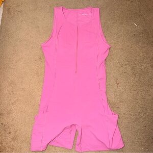 TNA Pink Athletic Romper with Front Zip